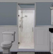 Miseno MSDCFL3072 72H x 30W Frameless Hinged Pivoting Shower Door