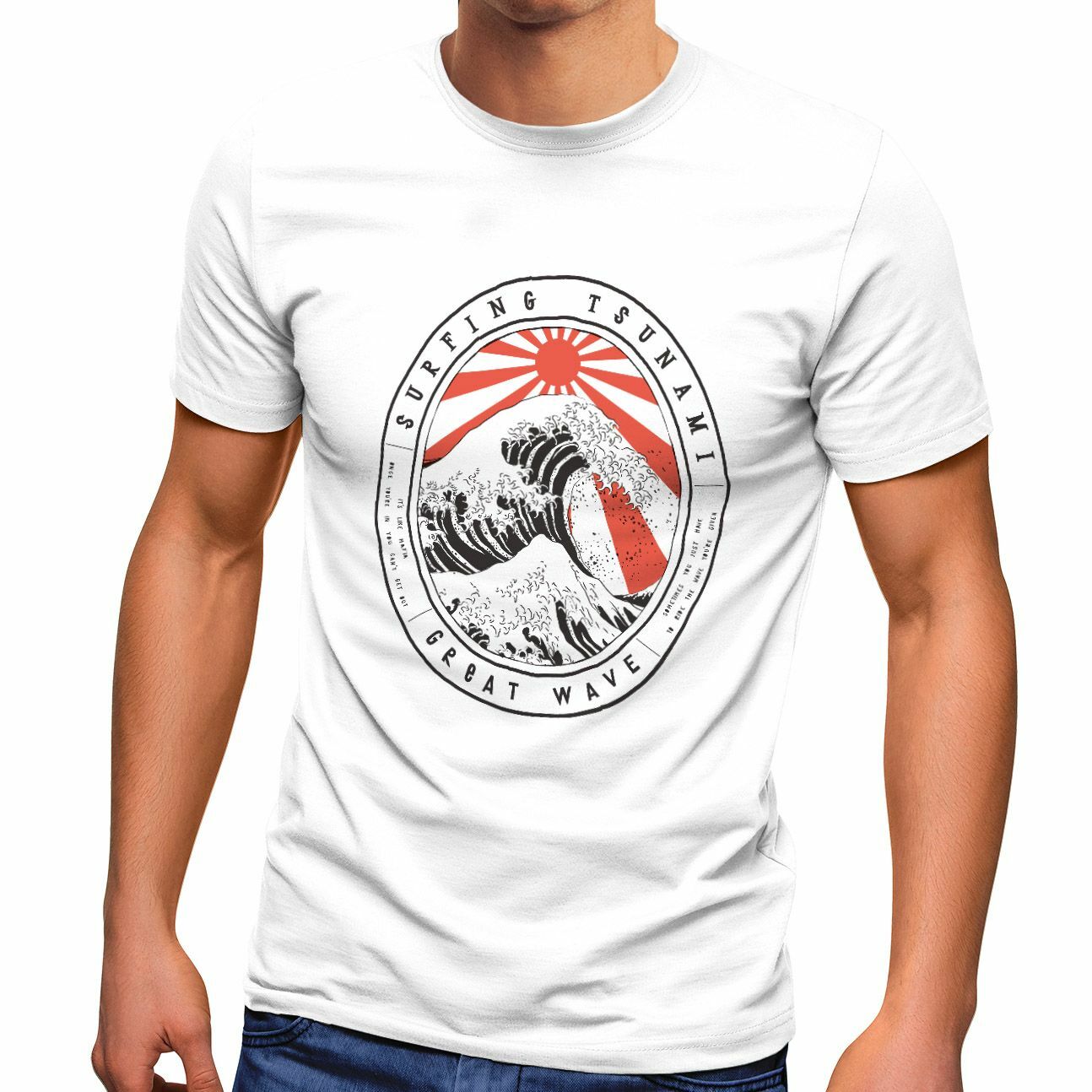 Футболка Herren для серфинга Tsunami Great Wave Japan Vintage Retro Fashion 4290₽