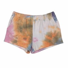Freshman Girls Shorts Pink  Orange Tie-Dye French Terry Pull On Large 12 / 14
