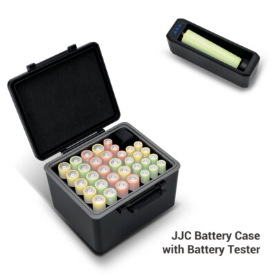 34 Slots AA AAA Battery Case Storage Organizer Box Holder+Battery Tester Checker