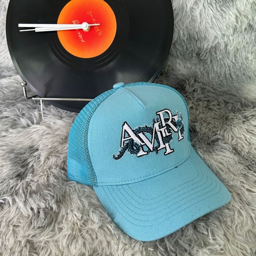 Mens Womens AM Logo Embroidered Trucker Cap MA Baseball Cap - Afbeelding 16 van 53