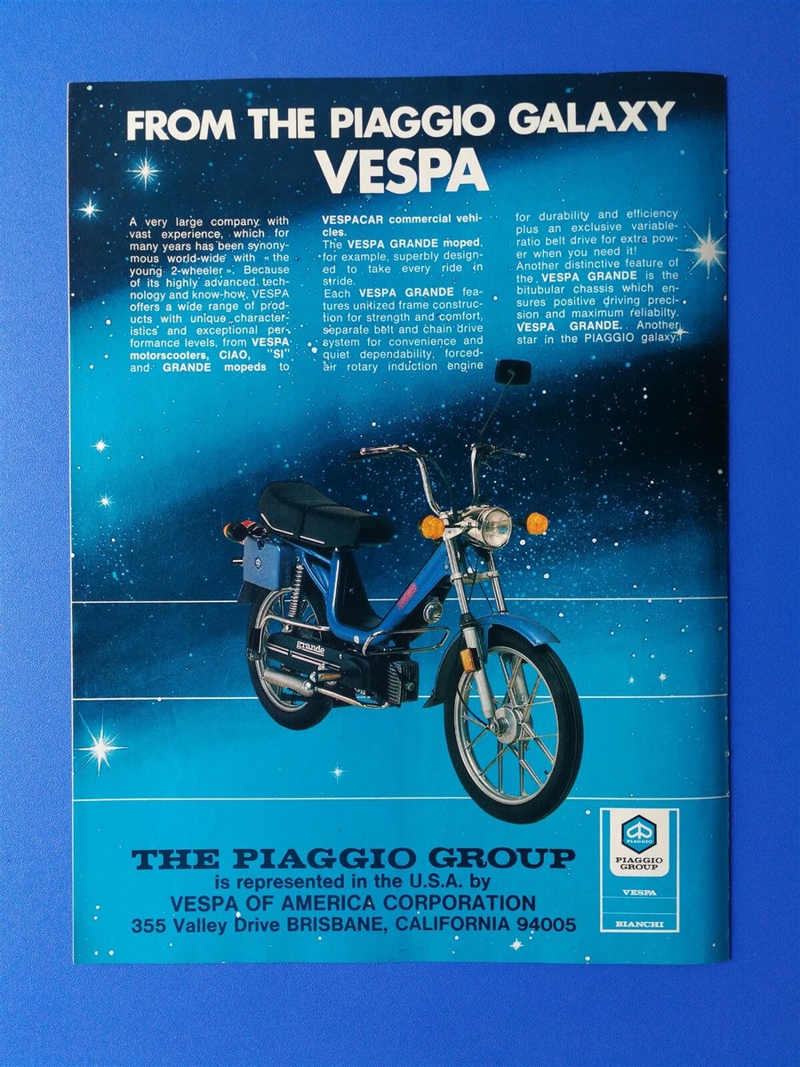 Vintage 1981 Vespa Motor Scooter Piaggio Group Full Page Original