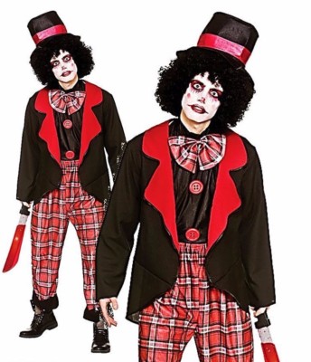 Adulte Deluxe Freaky Clown Effrayant Horreur Homme Cirque Halloween Fancy  Dress Costume | Ebay