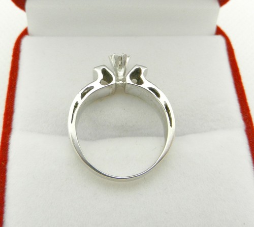 Vintage Solid 14k White Gold Natural 0.20 tcw Diamond Cluster Ring 4 gr size 6.5 - Foto 5 di 9