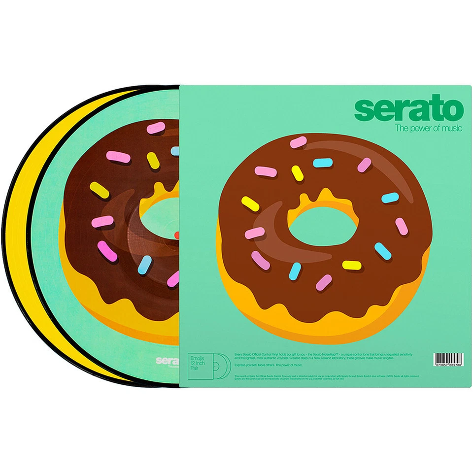 Serato - Emoji "Donut/Heart" 2x12" Picture Control Vinyl Yellow / Mint - Image 4 of 4