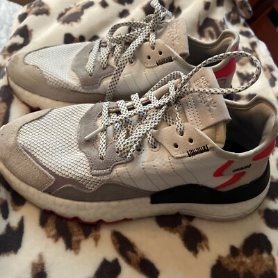 Size 5 - Adidas Nite Jogger White Shock Red for sale online  display picture 1
