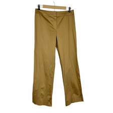 Escada Pants Women sz 40 Antique Gold Straight Flat Front Trouser Mid-Rise Alter