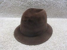 Vintage Brooks Brothers Brown Velour Fedora Mens 22.5" EUC READ