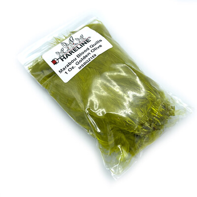 Marabou Strung Blood Quills Fly Tying Feathers - Bulk 1 Oz Pack, 120-160 Feathers, Hareline