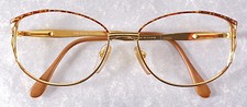 Vintage Cottet 3190 53-16-126 France eyeglass frames leopard gold tone