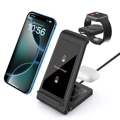 3in1 Induktive Ladestation Kabelloses Ladegerätfür Apple Watch 10 9 8 iPhone 16