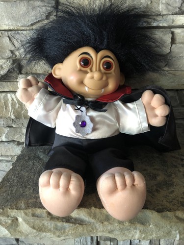 Count Dracula! Russ! Soft Body Black Hair Orange Eyes! 10” Halloween! - Picture 8 of 8