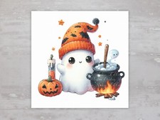 Halloween Ghost Caldron Quilt Fabric Panel Craft Quilting Fabric Block A1