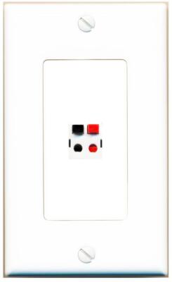 Speaker Decorative 1 Port Wall Plate White Home Theater Banana Surround Sound AV