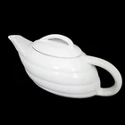 Vintage Bauer Pottery Aladdin Art Deco White Atomic Ceramic Teapot & Lid