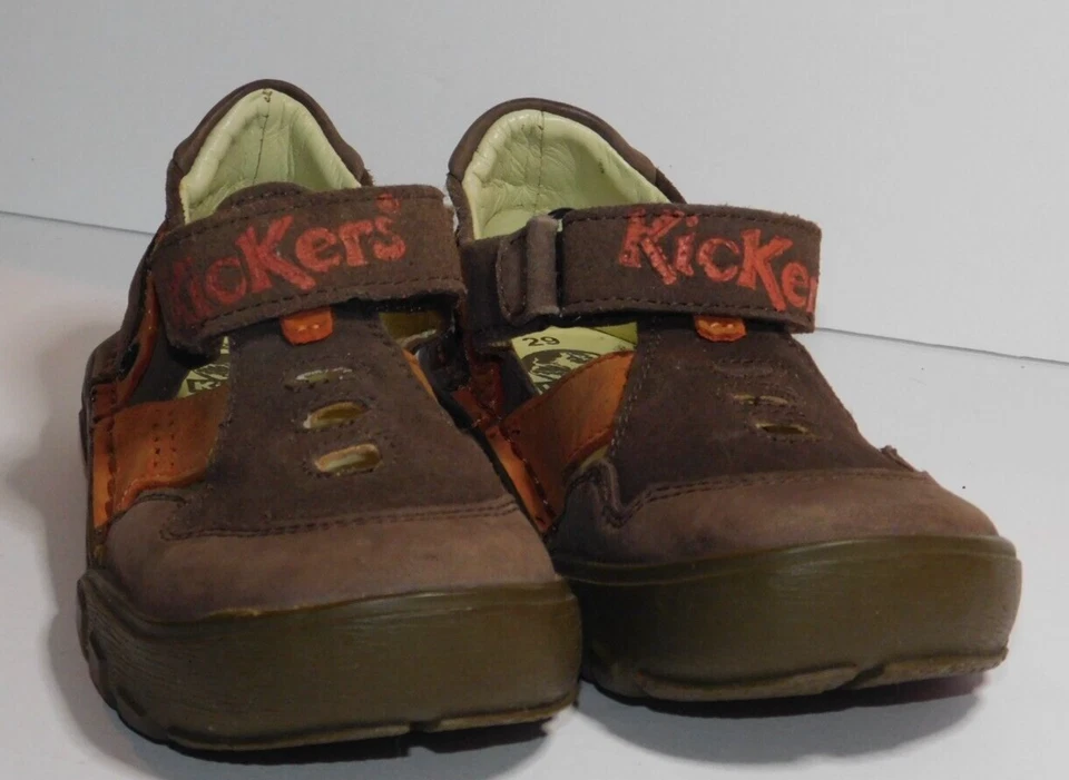KICKERS Zapatos Cuero Infante Niño Sandalia Punta Cerrada Talla EU 29 US 11.5 Marrón Foto 3 de 4