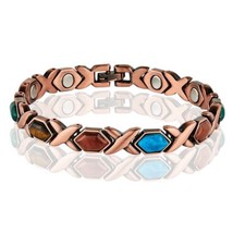 Copper Magnetic Link Turquoise Stone Bracelet Arthritis Pain Relieve Bracelet