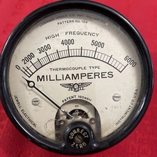 Vintage Jewell Electrical Correct Zero HF Milliamperes Thermocouple Type 0-6000
