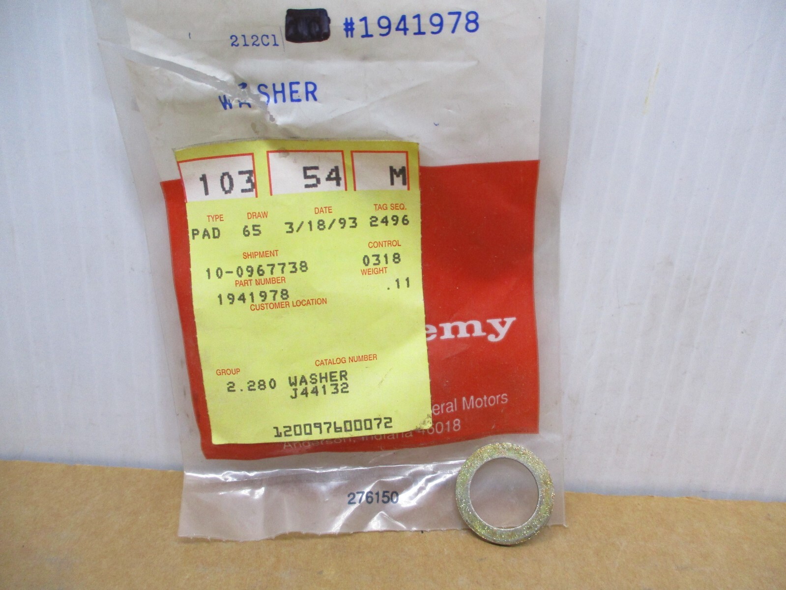 NOS GM DELCO REMY 1941978  WASHER 1  PIECES