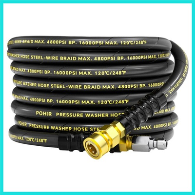 #ad #ad 3 8quot; Pressure Washer Hose 25ft 4800PSI Power Washer Hose Steel Wire Braided ... $80.96