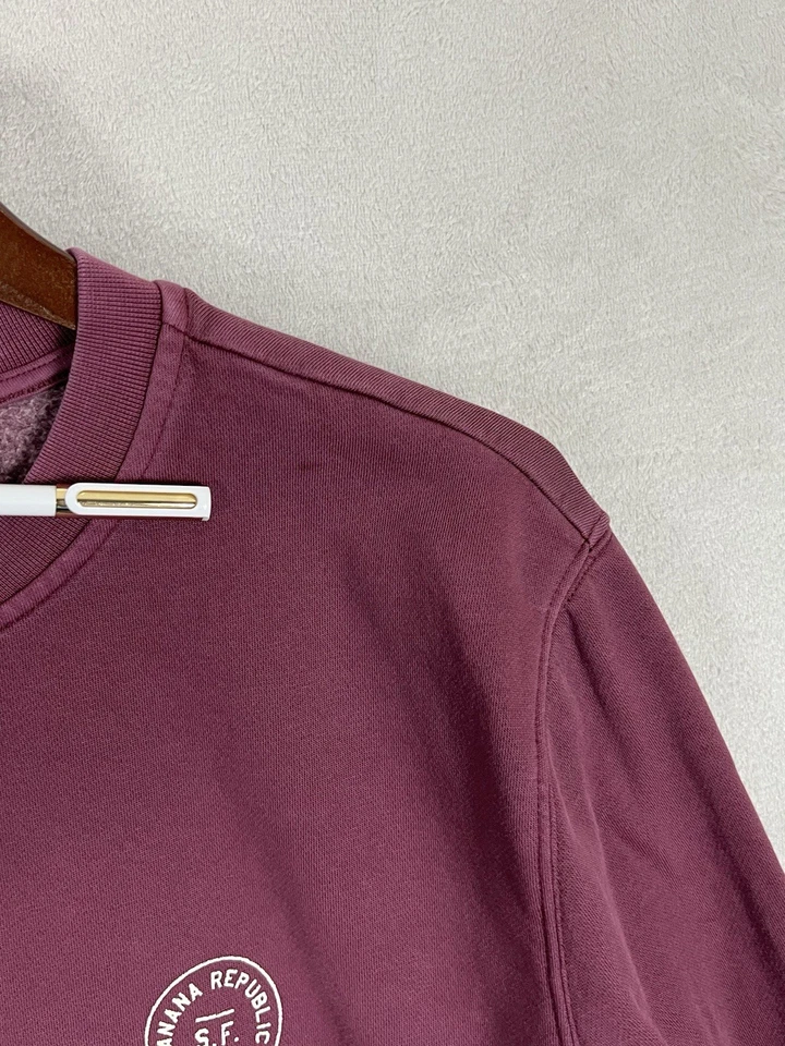 Banana Republic Vintage Logo Sweatshirt Women's L Bright Wine Color S.F. 1978 - Imagem 2 de 4