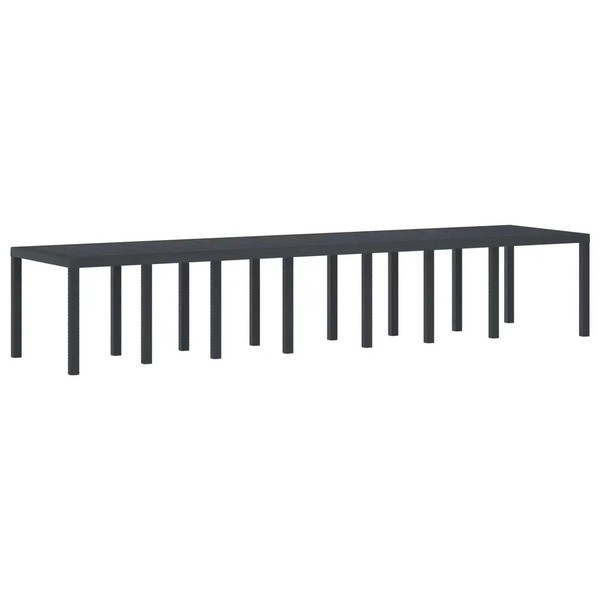 Outdoor Gartentisch Poly-Rattan Anthrazit Rechteckig 400X100X73 Cm-image