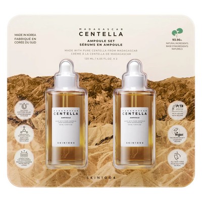 Skin1004 Madagascar Centella Ampoule Natural Ingredients Korea 2x 120ml ea NEW