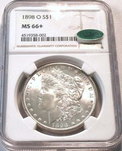 1898 O $1 NGC MS66+ CAC Morgan Silver Dollar Better Date GEM++ Uncirculated Type
