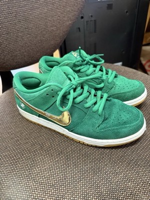Nike SB Dunk Low St. Patrick's Day Green Gold Suede Sneakers BQ6817-303 2022