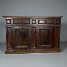 Antica credenza italiana in legno massello Stile rinascimentale d'epoca '800 