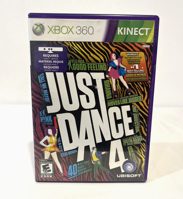JUST DANCE 4 MICROSOFT XBOX 360 KINECT 40+ HIT TRACKS GAME & CASE 2012 UBISOFT