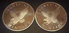 (2) Sunshine Mint 1 Troy Ounce Silver Rounds (.999 fine) w/Security Mintmarks