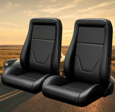 2 Pcs Adjustable Racing Seats With 2 Sliders Reclinable Bucket Seats For Bmw