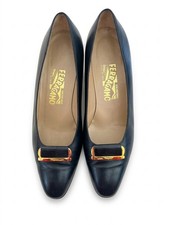 Salvatore Ferragamo Vara Navy Pumps Size 6 Excellent Condition