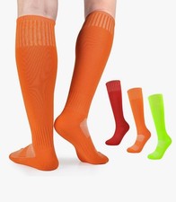 6 Pair Boys Soccer Socks Kids Football Girls Knee High Socks Baseball 2XL Neon