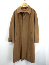 Hugo Boss Bertone Overcoat Mens 50R Light Brown Wool Italy