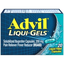 Advil Liqui Gels Pain Reliever 200mg Fast Acting Fever Reducer 20 Capsules