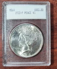 b 1923 Peace Dollar Old BLANCHARD SLAB 64 BU UNC Uncirculated Dot Matrix Label