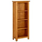 Narrow Bookcase Solid Wood Oak Wooden Book Shelf Organizer Multi Sizes vidaXl