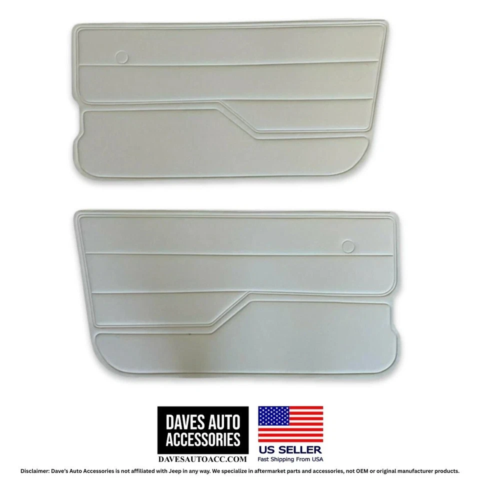 Paneles de puerta delanteros izquierdo y derecho gris claro gris para Jeep Wrangler YJ 1987-1995 Foto 3 de 4