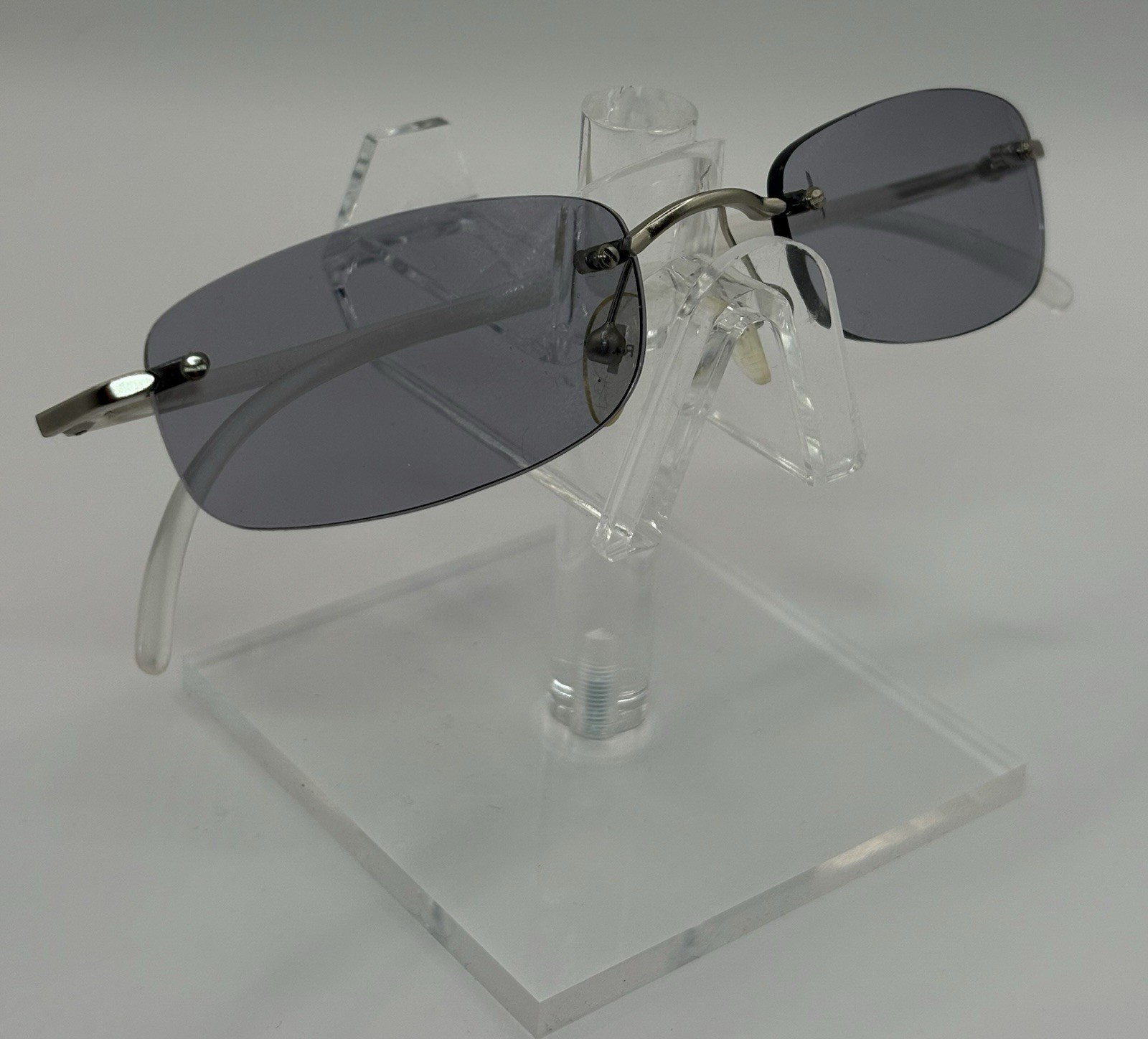 Roberto Verino Rimless Rectangular Sunglasses Gra… - image 9