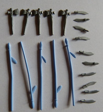 Timpo Toys Indianermesser, Indianspeere, Tomahawks, Originale, Waffen, Weapons