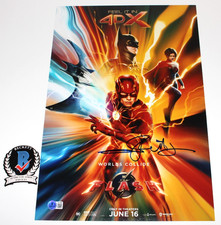 DIRECTOR ANDY MUSCHIETTI SIGNED 'THE FLASH' 12x18 MOVIE POSTER BECKETT BAS COA