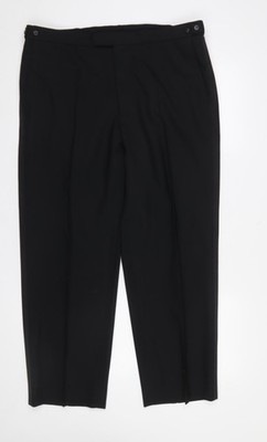 Marks and Spencer Anzughose Herren schwarz Wollmischung 36 W 29 L klassische Passform