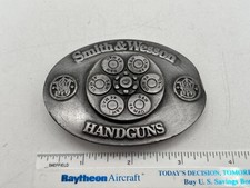Vintage Bergamot 1989 Smith  Wesson Handguns 44 Magnum Revolver Belt Buckle