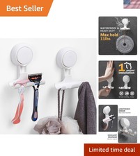 Razor Holder for Shower 2 Pack, Powerful Suction Cup Shower Hooks for Towel, ...