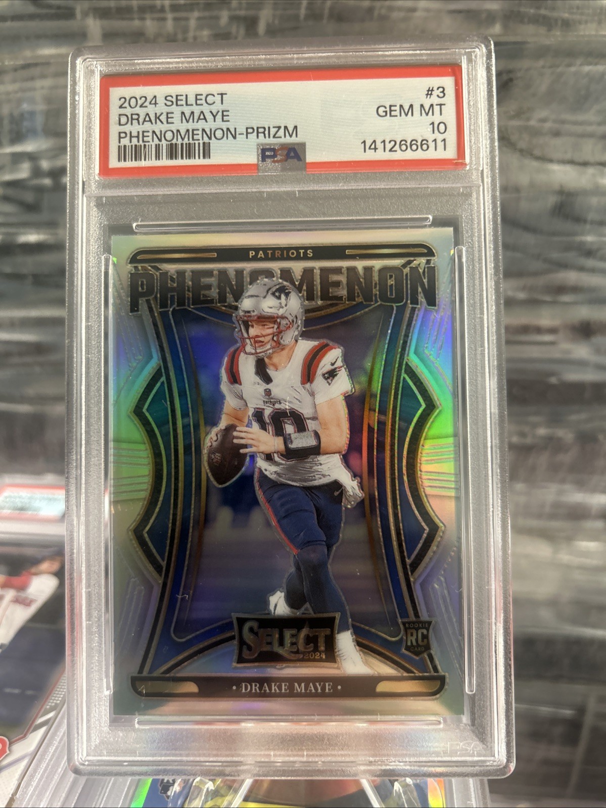 Drake Maye Panini Select Phenomenon #3 Prizm