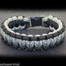 Black & ACU Digital Camo Paracord Emergency Survival Korey Memorial Bracelet