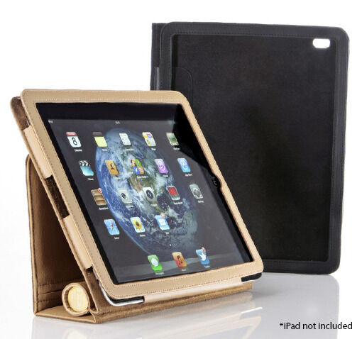 Pebble Folio Powered by Veho Case For iPad & Smartphone Rechargeable Battery Tan