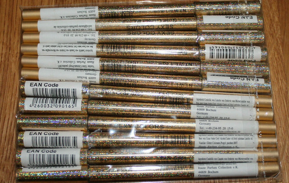 1 Gold Kajalstift mit Glitter Kajal Glitter Pencil auch für Karneval Glitzer